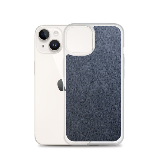 Dark Blue Leather iPhone Clear Thin Case CREATIVETECH