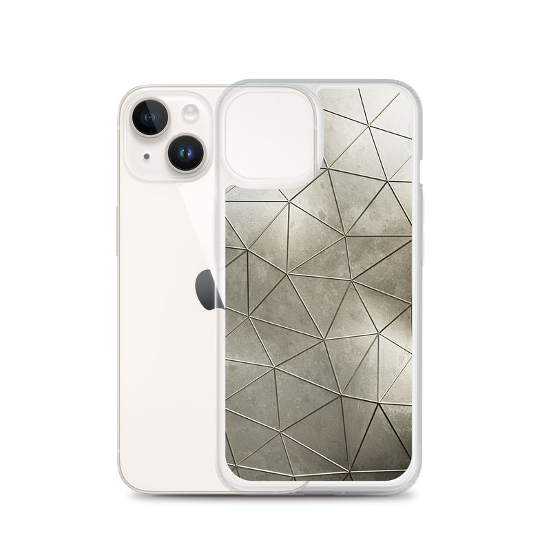 Load image into Gallery viewer, Aged Gold Polygon iPhone Clear Thin Case CREATIVETECH
