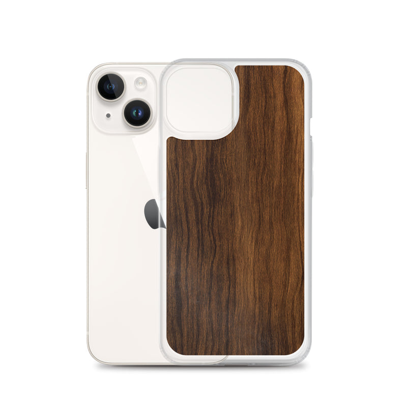 Load image into Gallery viewer, Dark Brown Wood iPhone Clear Thin Case CREATIVETECH
