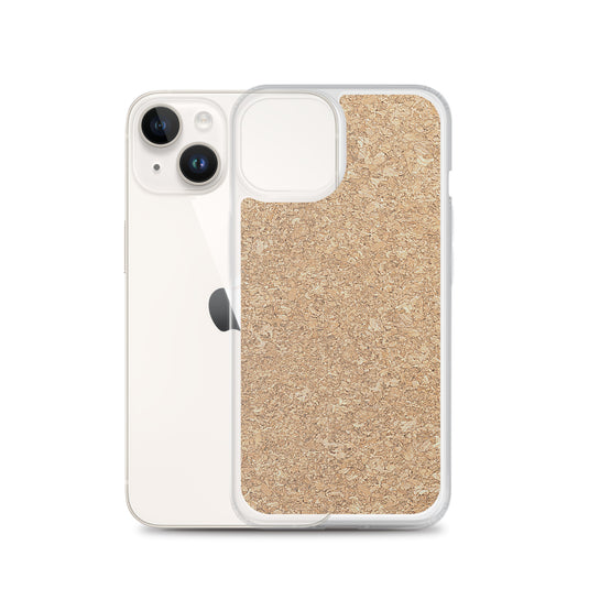 Light Brown Cork Wood iPhone Clear Thin Case CREATIVETECH