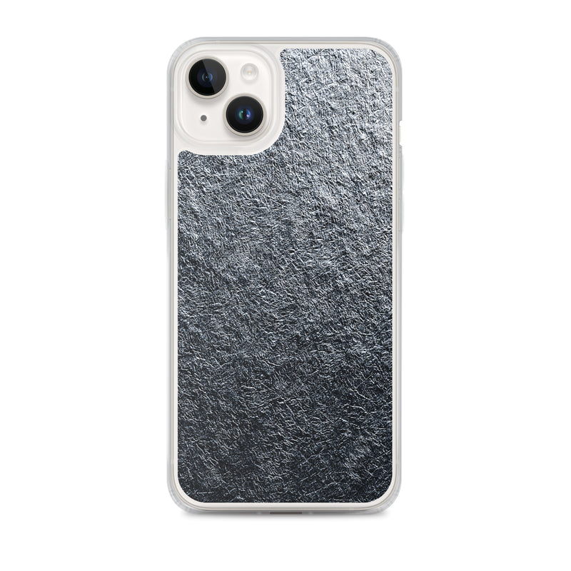 Load image into Gallery viewer, Silver Foil Metal iPhone Clear Thin Case CREATIVETECH
