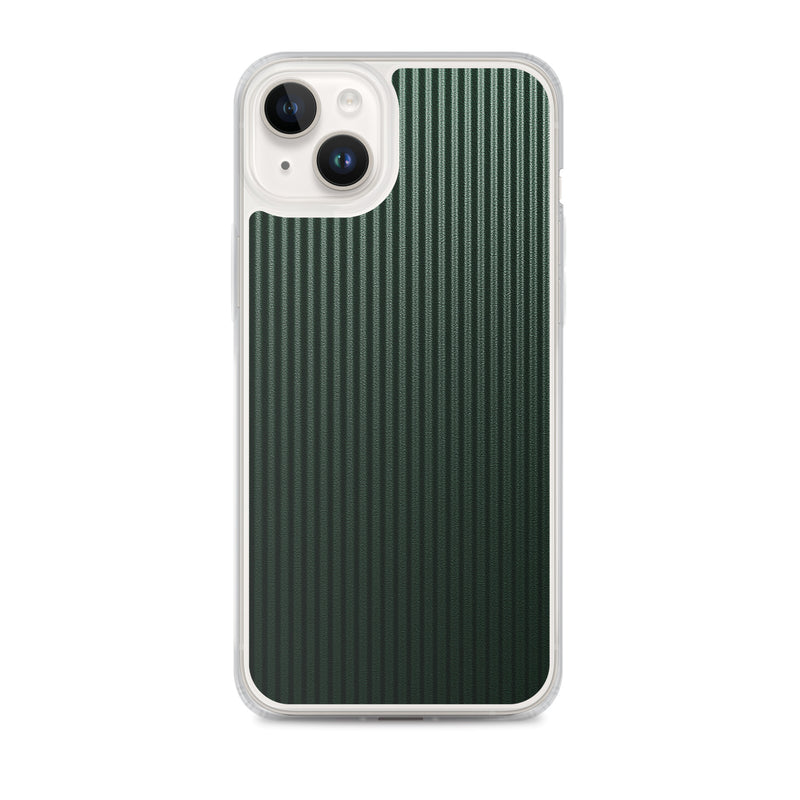 Load image into Gallery viewer, Dark Green Striped Carbon Fiber iPhone Clear Thin Case CREATIVETECH