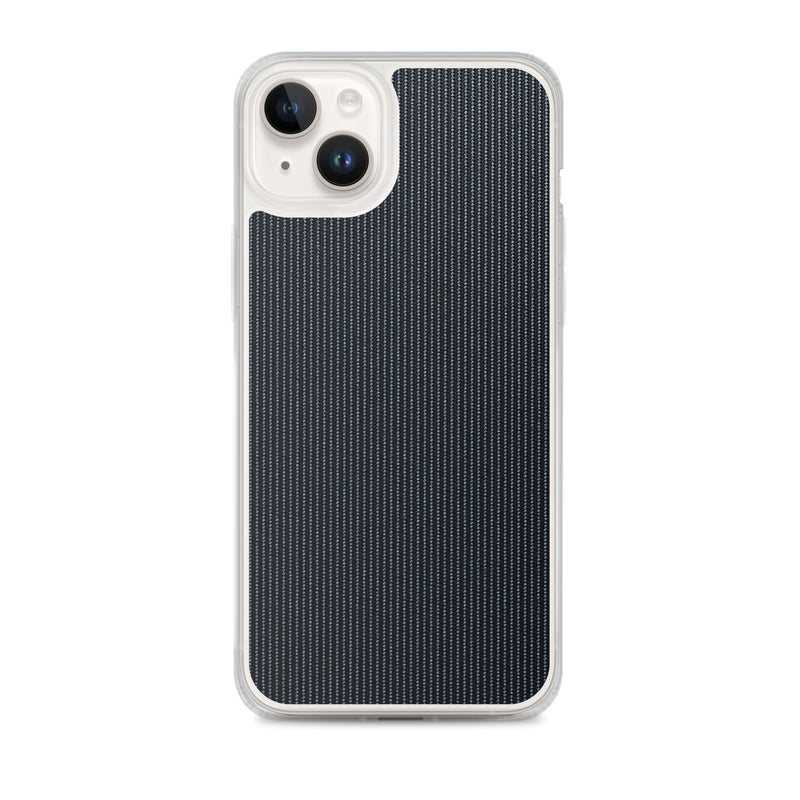 Load image into Gallery viewer, Dark Grey Striped Textile iPhone Clear Thin Case CREATIVETECH
