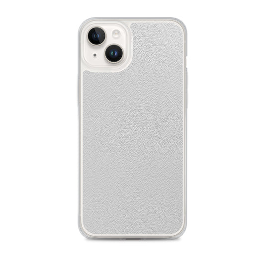 White Leather iPhone Clear Thin Case CREATIVETECH