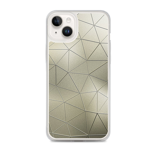 Golden Metal Polygon iPhone Clear Thin Case CREATIVETECH