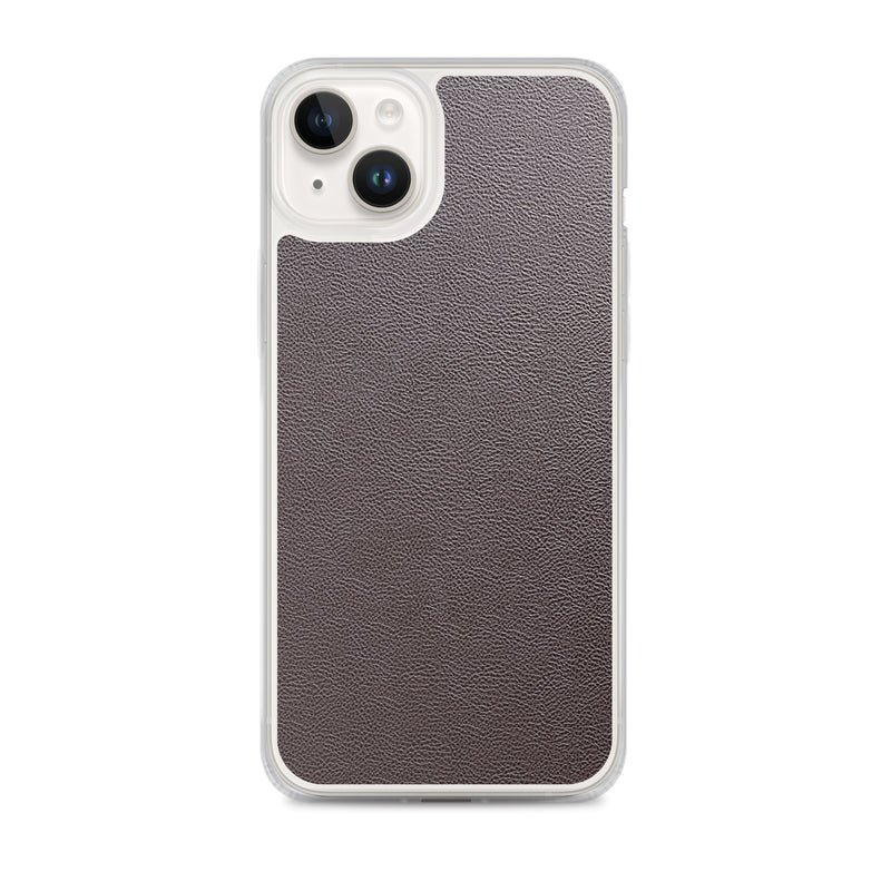 Load image into Gallery viewer, Dark Brown Leather iPhone Clear Thin Case CREATIVETECH
