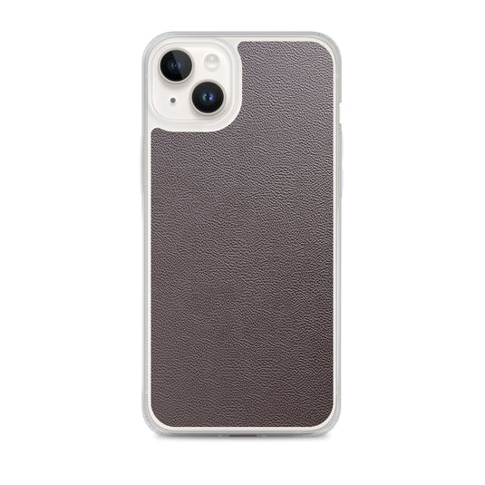 Dark Brown Leather iPhone Clear Thin Case CREATIVETECH