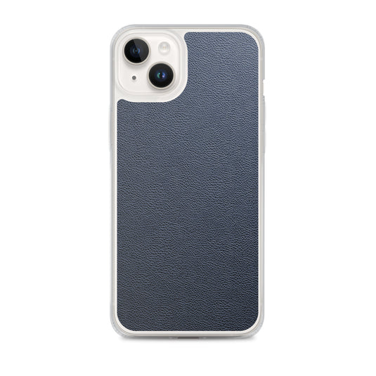 Dark Blue Leather iPhone Clear Thin Case CREATIVETECH