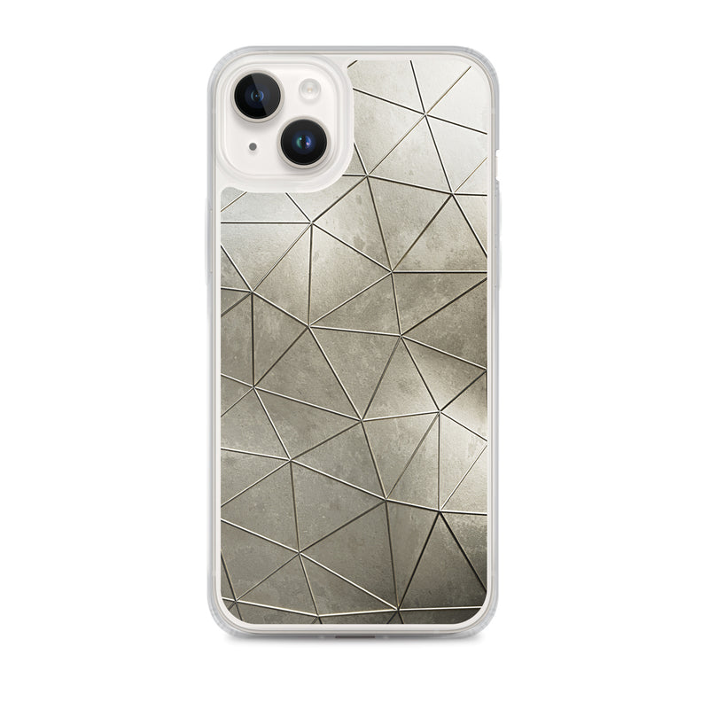 Load image into Gallery viewer, Aged Gold Polygon iPhone Clear Thin Case CREATIVETECH
