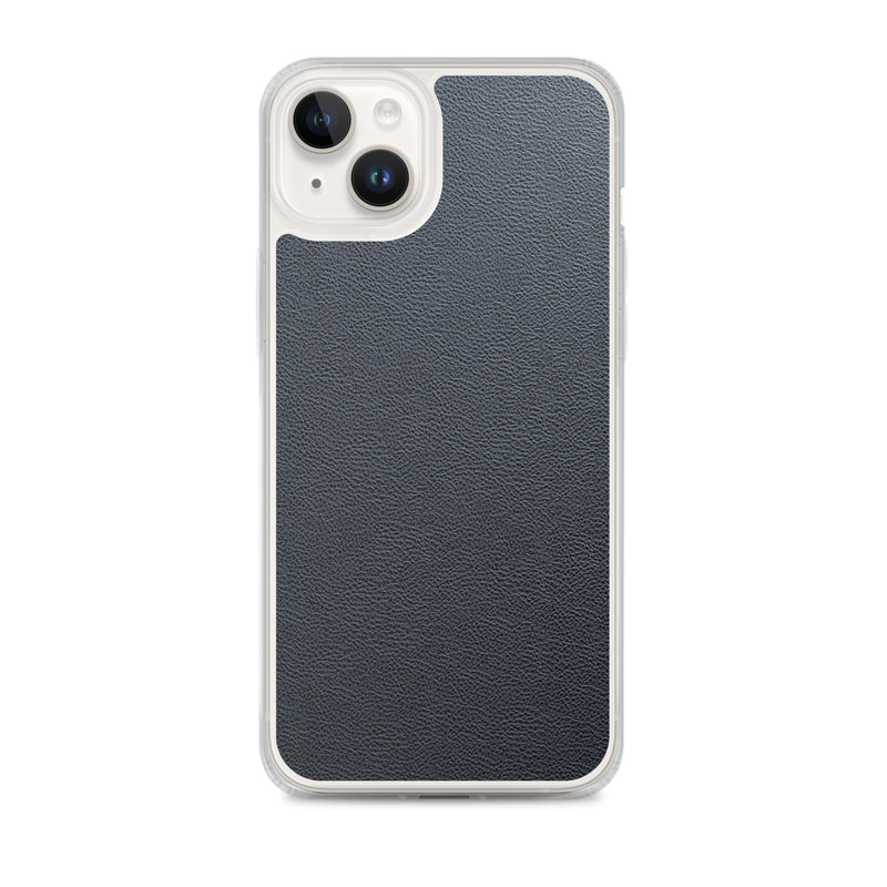 Load image into Gallery viewer, Black Leather iPhone Clear Thin Case CREATIVETECH
