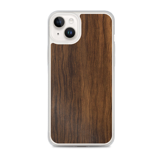 Dark Brown Wood iPhone Clear Thin Case CREATIVETECH