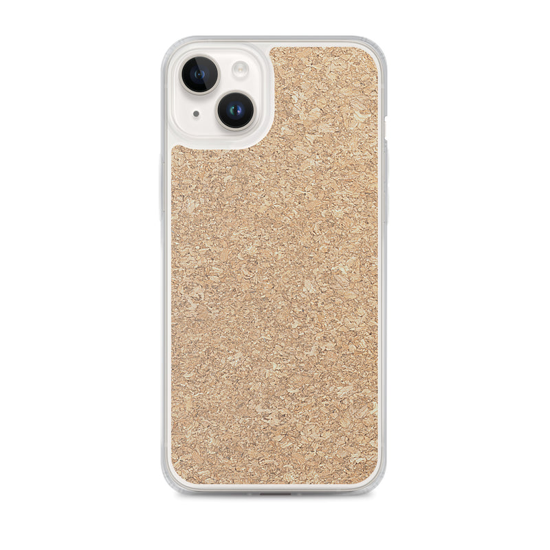 Load image into Gallery viewer, Light Brown Cork Wood iPhone Clear Thin Case CREATIVETECH
