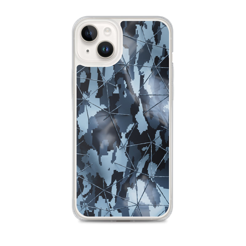 Load image into Gallery viewer, Dark Grey Military Camouflage Tech Polygon iPhone Clear Thin Case CREATIVETECH