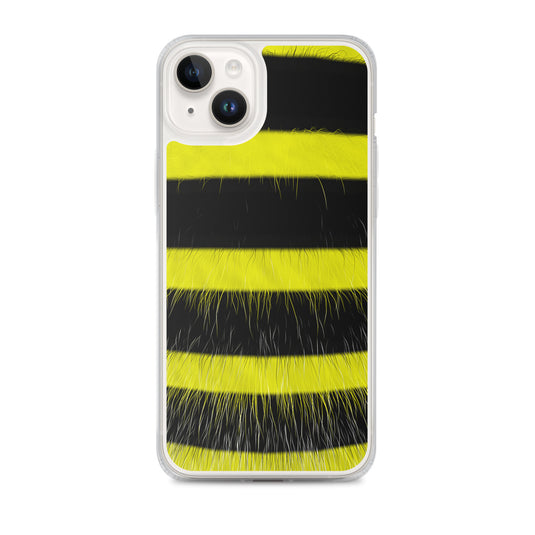 Fluffy Bee Yellow Black iPhone Clear Thin Case CREATIVETECH