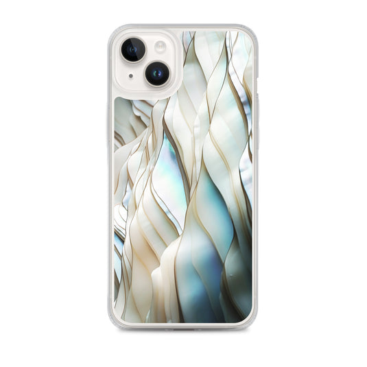 Cream Blue White Pearl iPhone Clear Thin Case CREATIVETECH