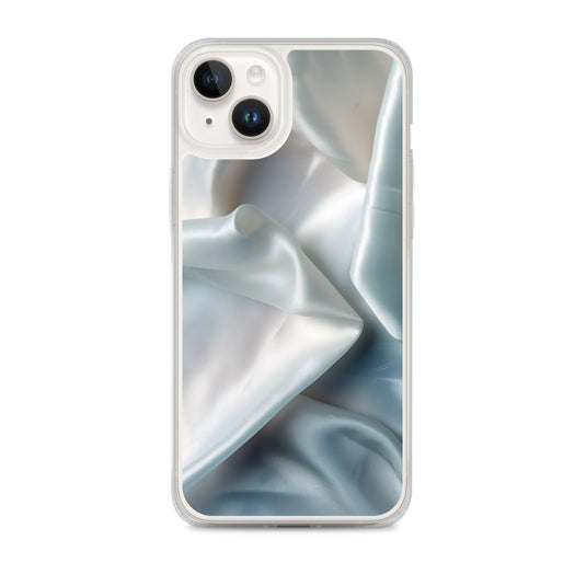 White Satin Pearl Cloth iPhone Clear Thin Case CREATIVETECH