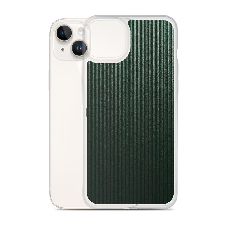 Load image into Gallery viewer, Dark Green Striped Carbon Fiber iPhone Clear Thin Case CREATIVETECH