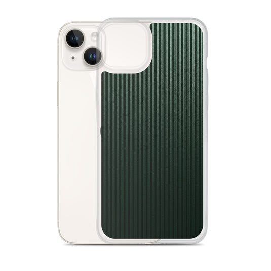 Dark Green Striped Carbon Fiber iPhone Clear Thin Case CREATIVETECH