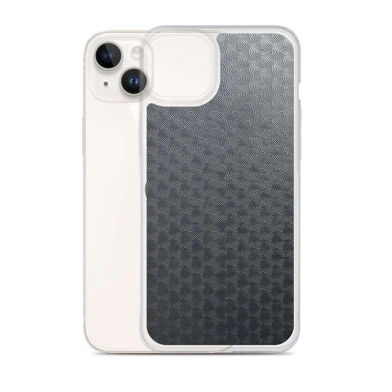 Load image into Gallery viewer, Dark Grey Carved Metal iPhone Clear Thin Case CREATIVETECH