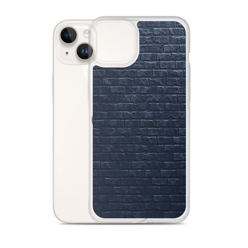 Load image into Gallery viewer, Dark Grey Brick Stone iPhone Clear Thin Case CREATIVETECH
