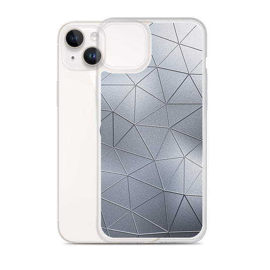 Silver Metal Polygon iPhone Clear Thin Case CREATIVETECH