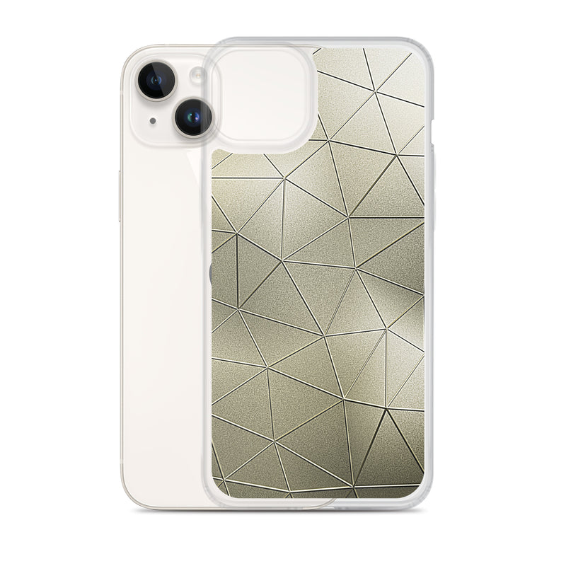 Load image into Gallery viewer, Golden Metal Polygon iPhone Clear Thin Case CREATIVETECH
