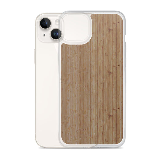 Bamboo Brown Wood iPhone Clear Thin Case CREATIVETECH