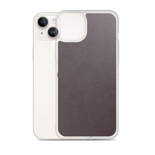 Dark Brown Leather iPhone Clear Thin Case CREATIVETECH