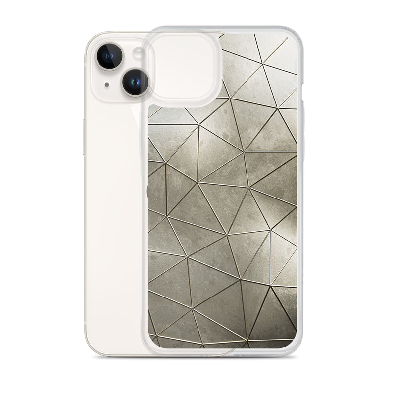 Load image into Gallery viewer, Aged Gold Polygon iPhone Clear Thin Case CREATIVETECH
