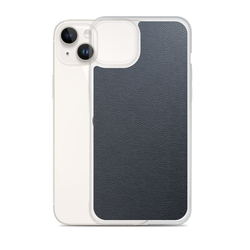 Load image into Gallery viewer, Black Leather iPhone Clear Thin Case CREATIVETECH
