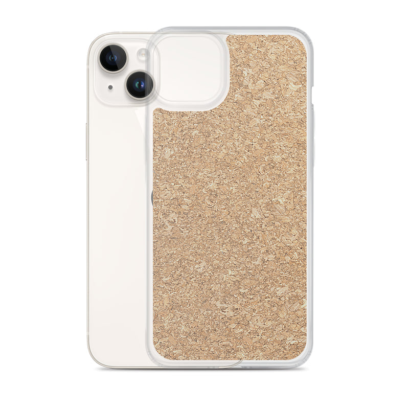 Load image into Gallery viewer, Light Brown Cork Wood iPhone Clear Thin Case CREATIVETECH
