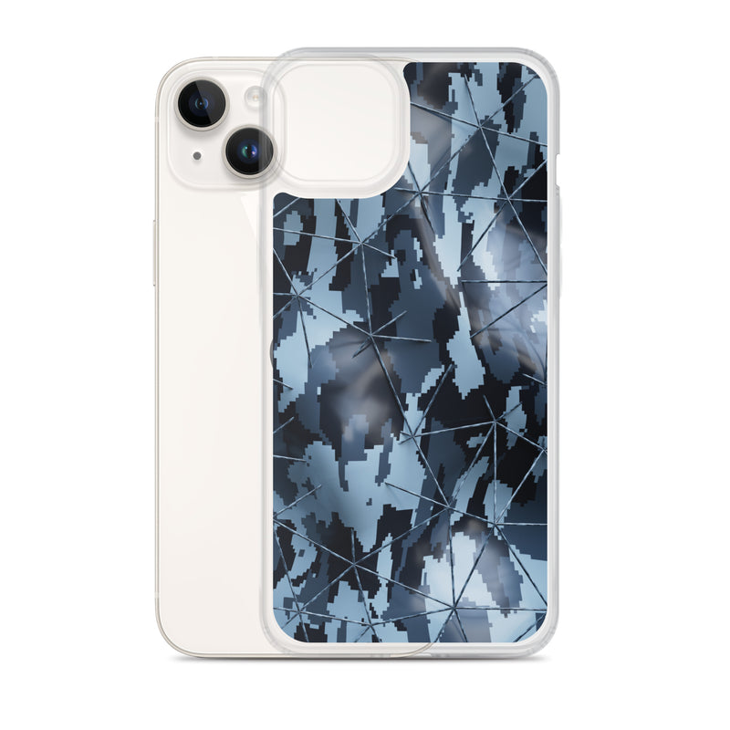 Load image into Gallery viewer, Dark Grey Military Camouflage Tech Polygon iPhone Clear Thin Case CREATIVETECH