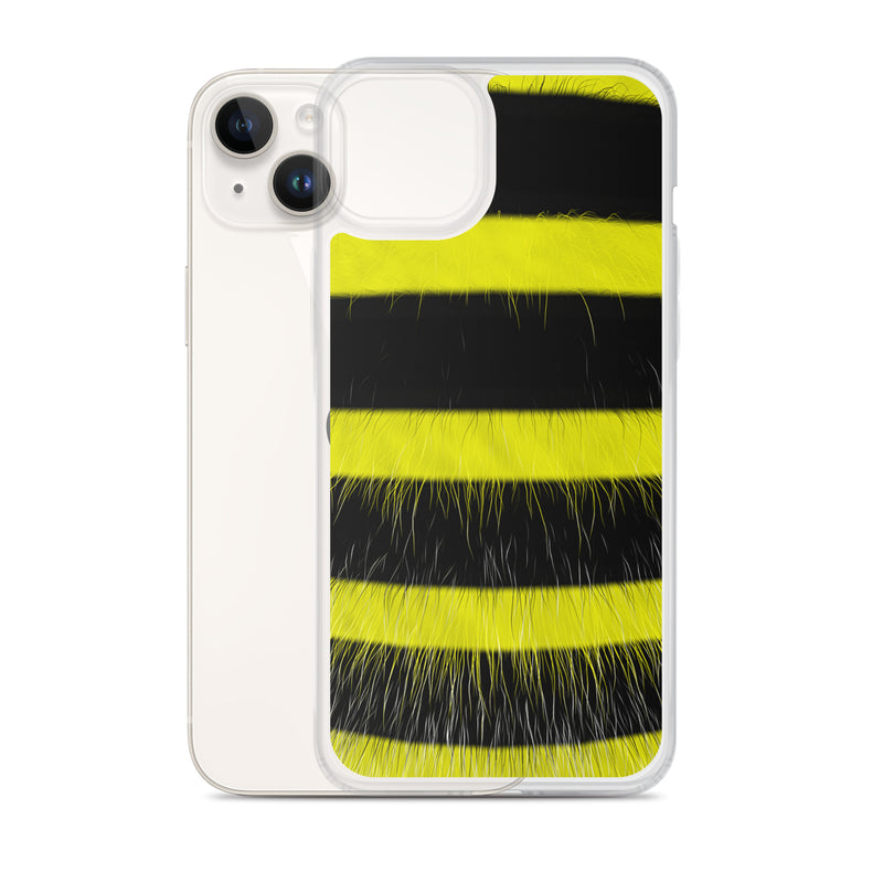 Load image into Gallery viewer, Fluffy Bee Yellow Black iPhone Clear Thin Case CREATIVETECH