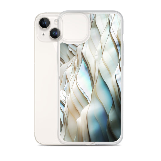 Cream Blue White Pearl iPhone Clear Thin Case CREATIVETECH