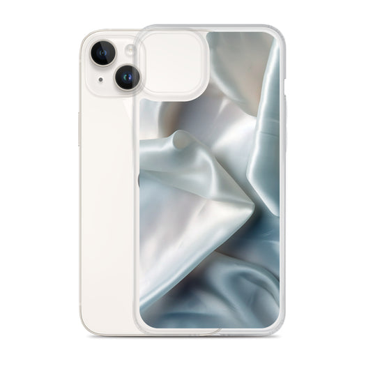 White Satin Pearl Cloth iPhone Clear Thin Case CREATIVETECH