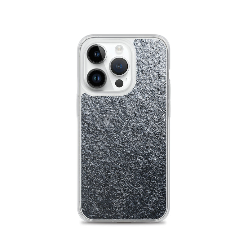 Load image into Gallery viewer, Silver Foil Metal iPhone Clear Thin Case CREATIVETECH