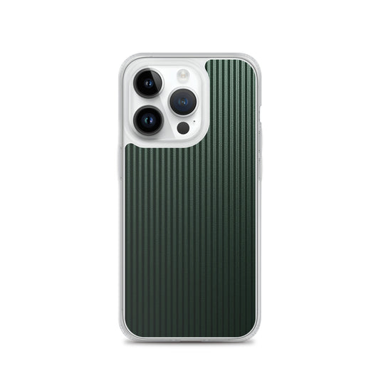 Dark Green Striped Carbon Fiber iPhone Clear Thin Case CREATIVETECH