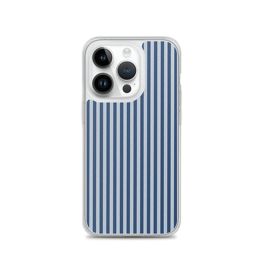 Marine Blue Ribbed iPhone Clear Thin Case CREATIVETECH