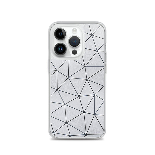 Black Polygon White Leather iPhone Clear Thin Case CREATIVETECH