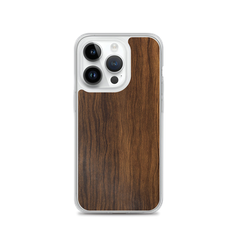 Load image into Gallery viewer, Dark Brown Wood iPhone Clear Thin Case CREATIVETECH
