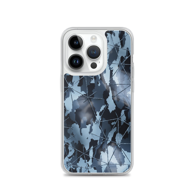 Load image into Gallery viewer, Dark Grey Military Camouflage Tech Polygon iPhone Clear Thin Case CREATIVETECH