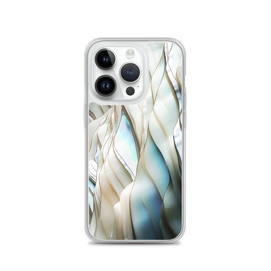 Cream Blue White Pearl iPhone Clear Thin Case CREATIVETECH