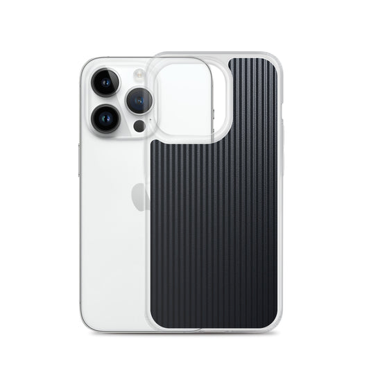 Dark Grey Striped Carbon Fiber iPhone Clear Thin Case CREATIVETECH