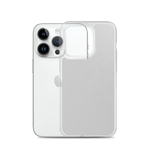 White Leather iPhone Clear Thin Case CREATIVETECH