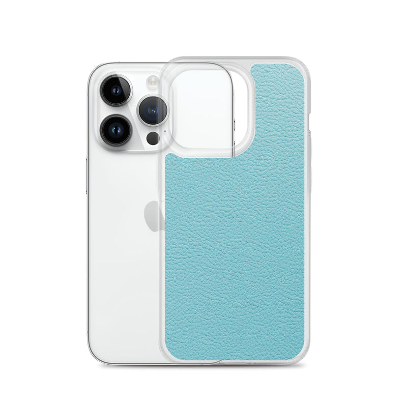 Load image into Gallery viewer, Mint Green Leather iPhone Clear Thin Case CREATIVETECH