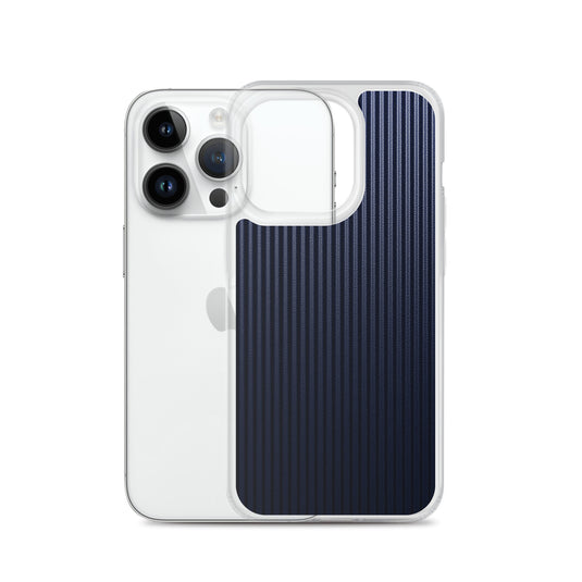 Dark Blue Ribbed Carbon Fiber iPhone Clear Thin Case CREATIVETECH