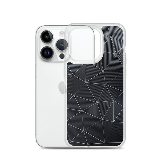 Silver Polygon Carbon Fiber iPhone Clear Thin Case CREATIVETECH