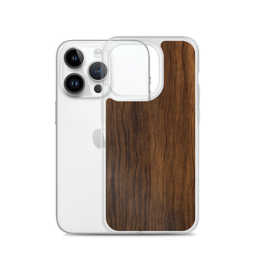 Dark Brown Wood iPhone Clear Thin Case CREATIVETECH