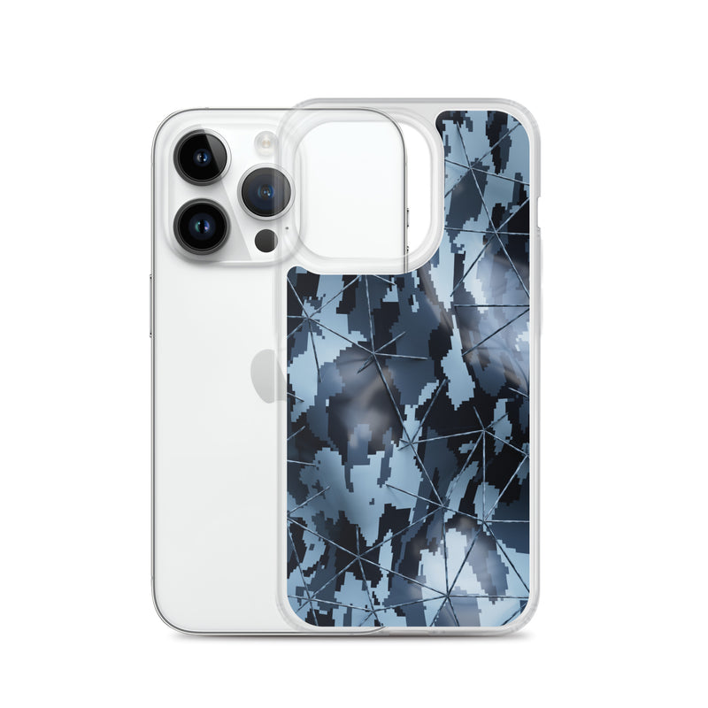 Load image into Gallery viewer, Dark Grey Military Camouflage Tech Polygon iPhone Clear Thin Case CREATIVETECH