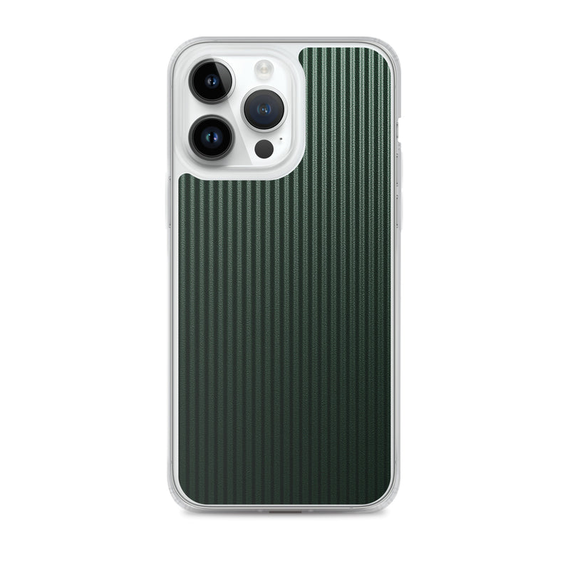 Load image into Gallery viewer, Dark Green Striped Carbon Fiber iPhone Clear Thin Case CREATIVETECH
